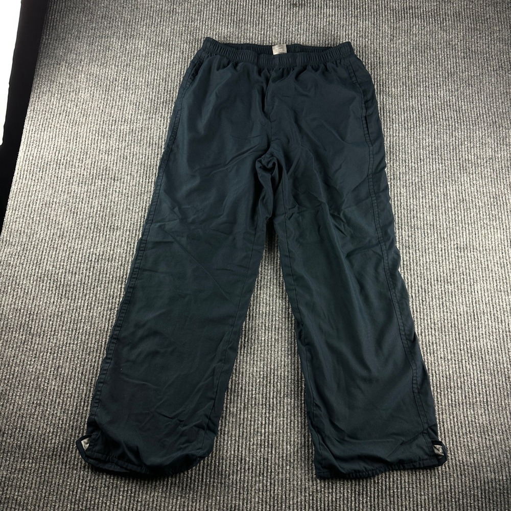 Nike Mens Black Nylon Jersey Lined Track Pants Windbreaker Warm Up Medium 2957